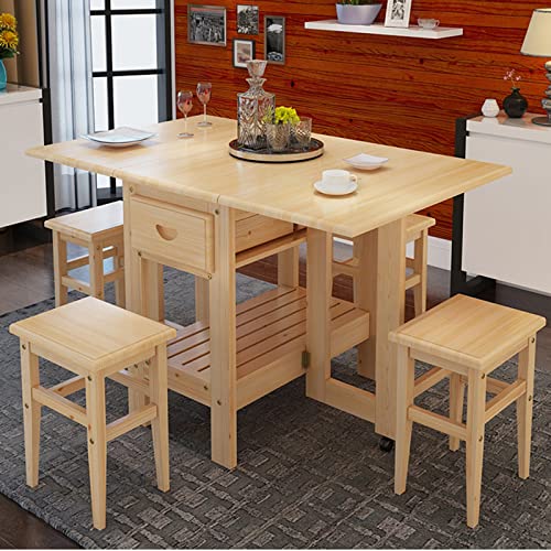 Foldable Drop Leaf Dining Table with Wheels Q300