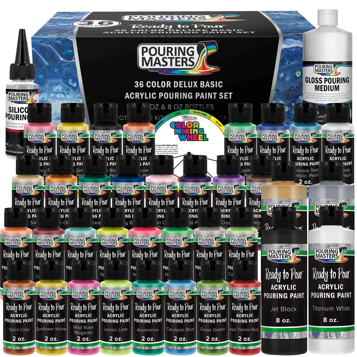 36-Color Ready to Pour Acrylic Pouring Paint Set I890