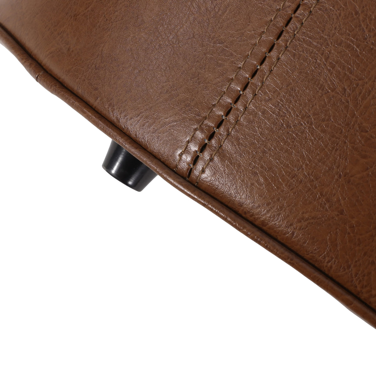 Cognac Brown Faux Leather Ottoman F7278