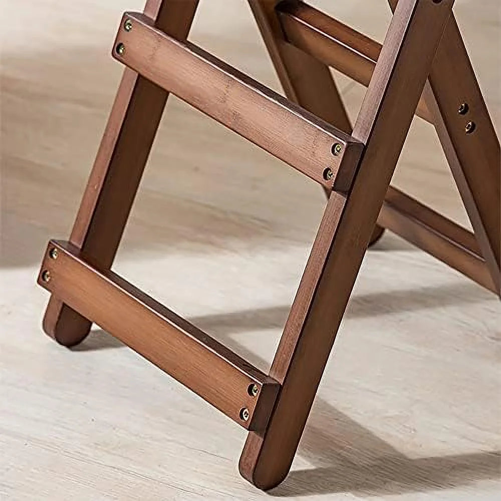 24 inch Rustic Folding Wood Barstools with Backrest R7766