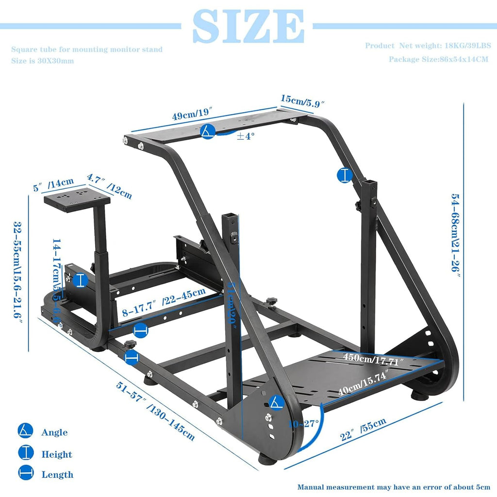 Racing Sim Cockpit Stand with TV Stand Mounting Holes S676