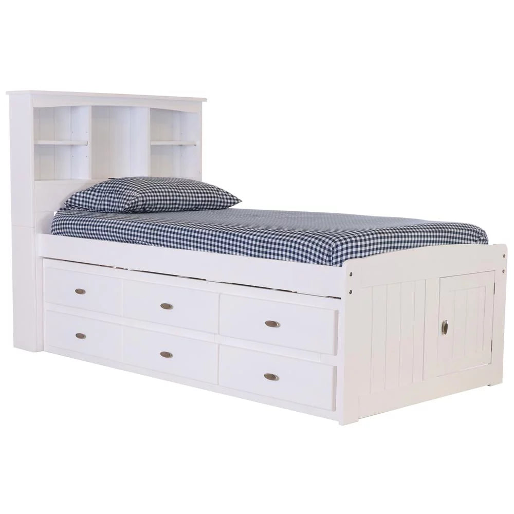 Solid Pine Bed in Casual White O7988