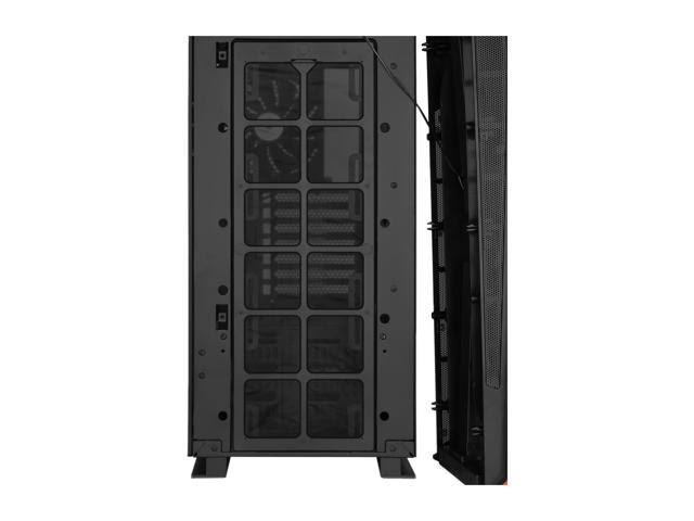 Black Computer Case with Tempered-Glass Side Panel J116