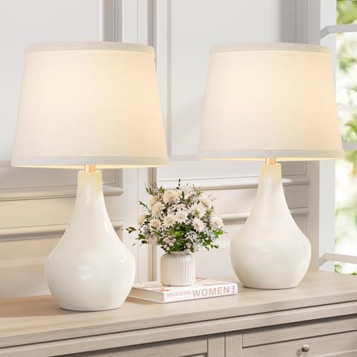 Modern Ceramic Table Lamps Set of 2 Grey Q642