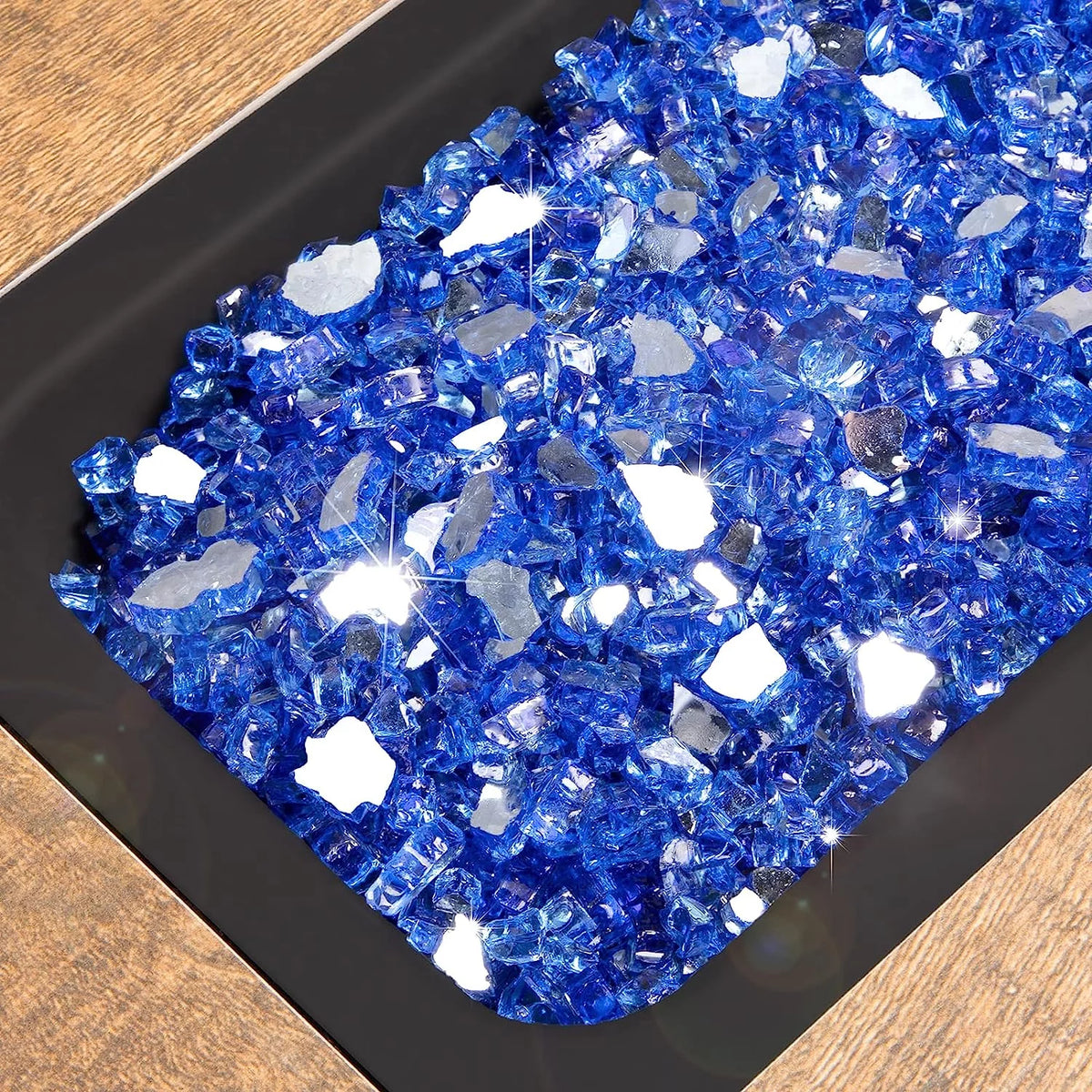 1/4'' Reflective Cobalt Blue Fire Glass V967317