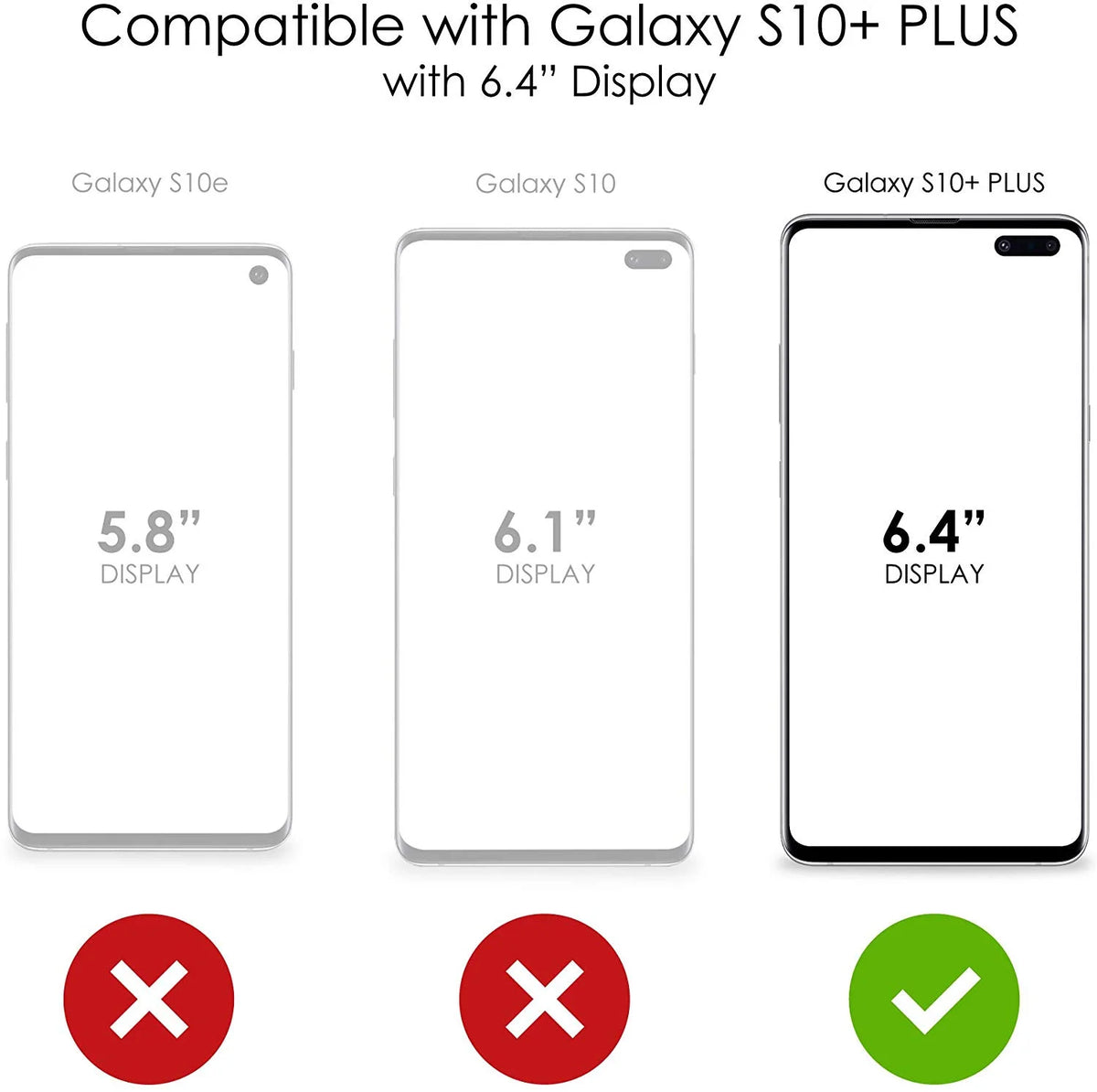 Clear Shockproof Hybrid Case for Samsung Galaxy S10+ with Tempered Glass Screen Protector R135982