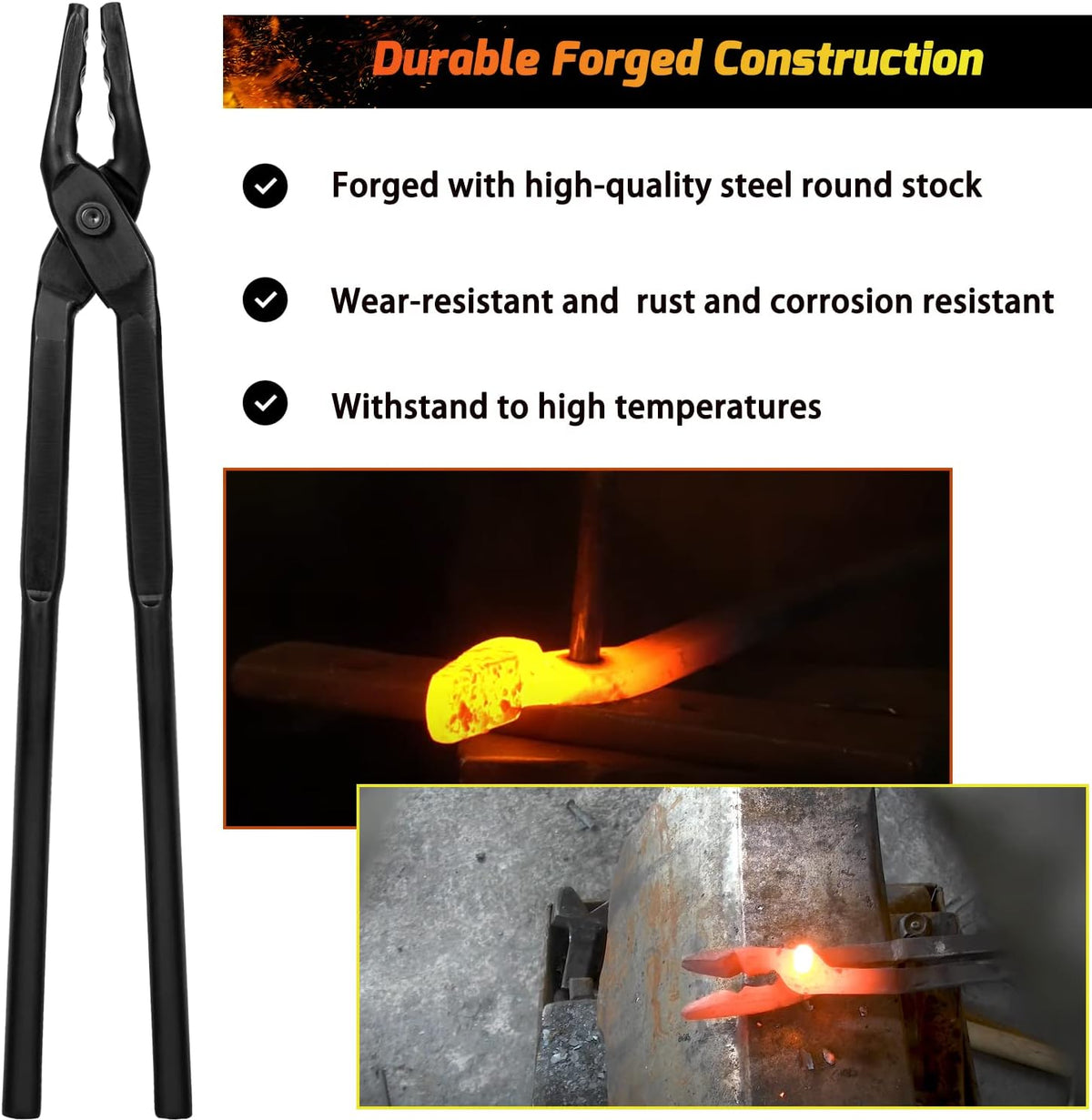 Blacksmith Wolf Jaw Tongs 16 (410mm) Pack of 2 H6064