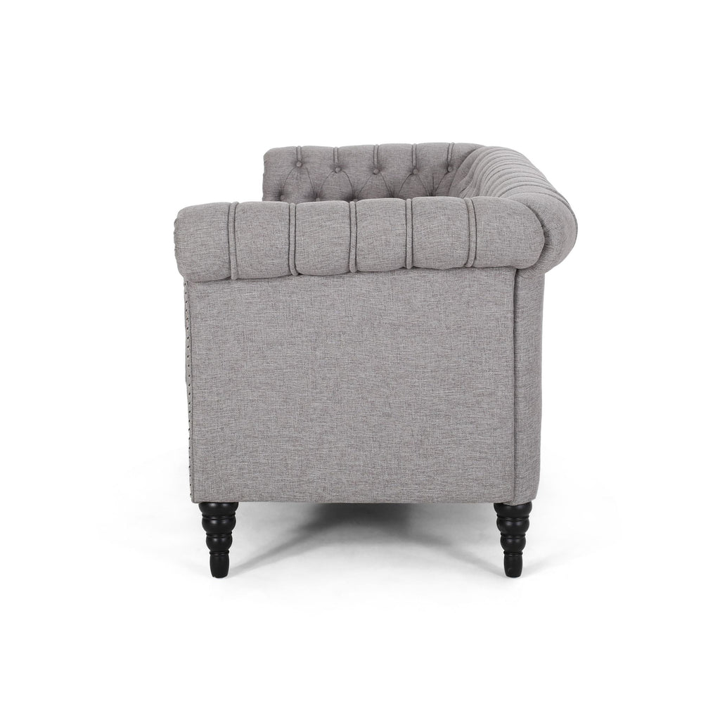 Grey Fabric Tufted 3 Seater Sofa H8243