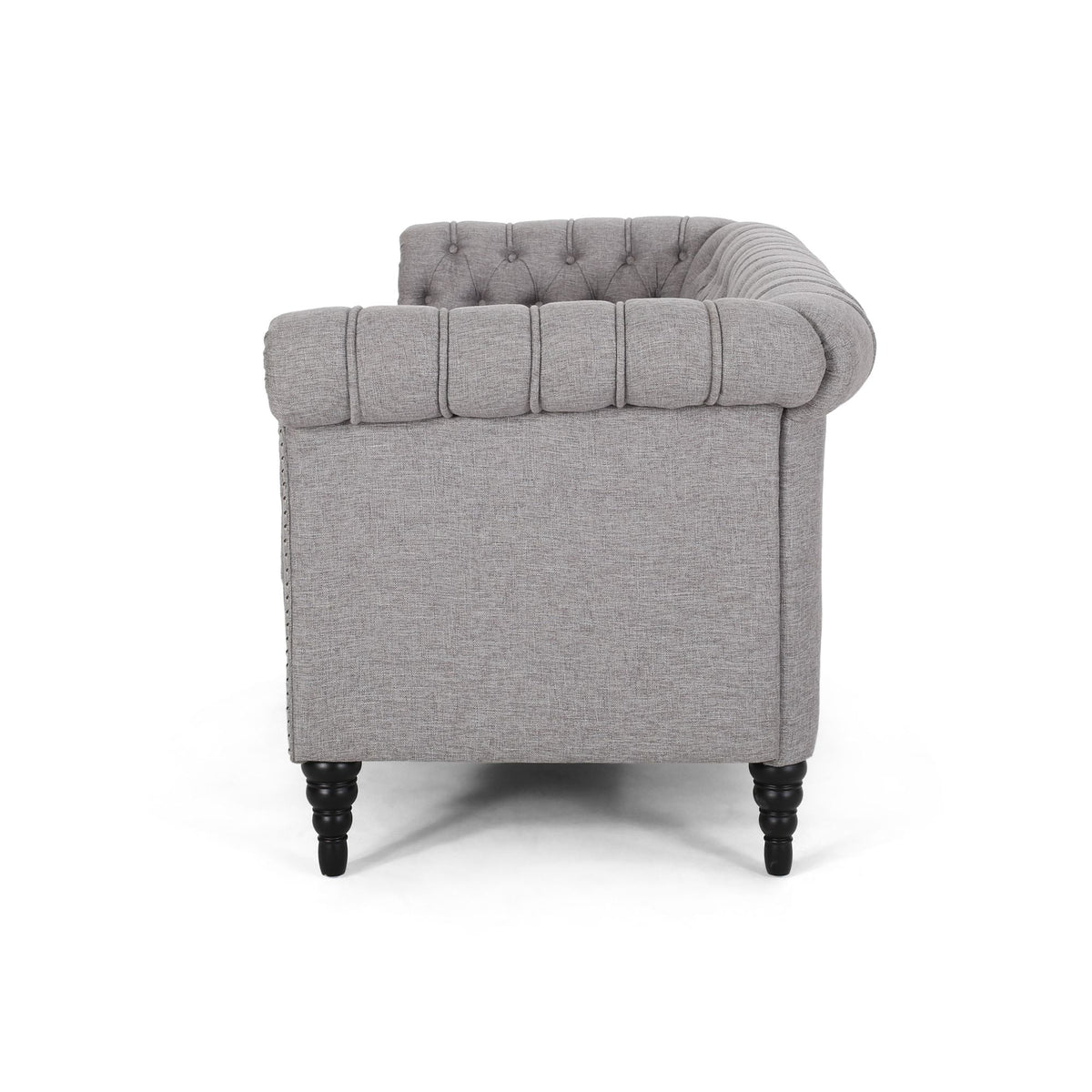 Grey Fabric Tufted 3 Seater Sofa H8243