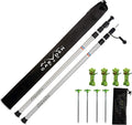 Telescoping Aluminum Tarp Poles with Pegs & Reflective Ropes Y244