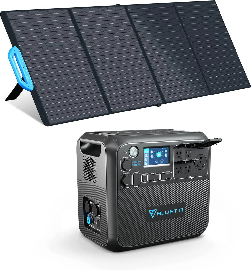 Portable Power Station with 200W Solar Panel, 2048Wh Solar Generator X187