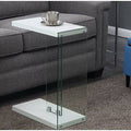 White Floor Shelf End Table with Storage W670