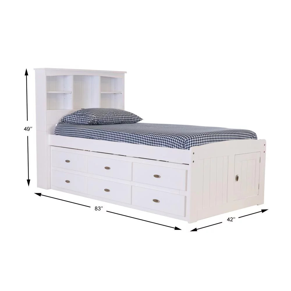 Solid Pine Bed in Casual White O7988
