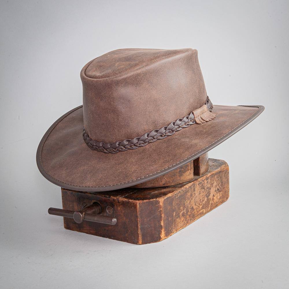 Brown Leather Bomber Hat L15865