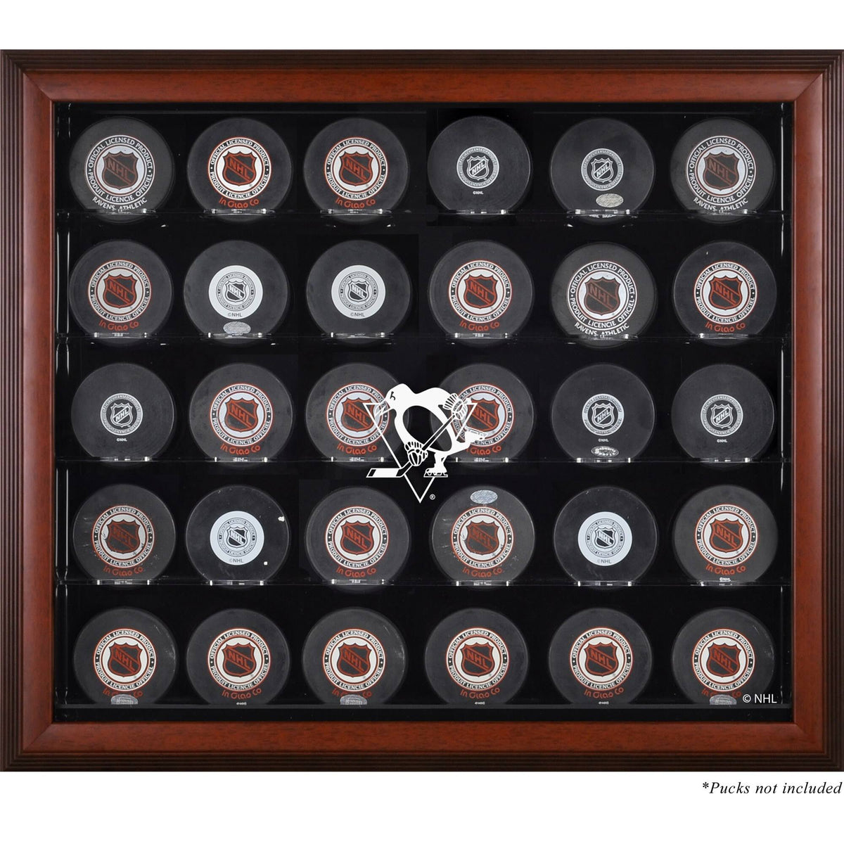 30-Puck Mahogany Display Case V551