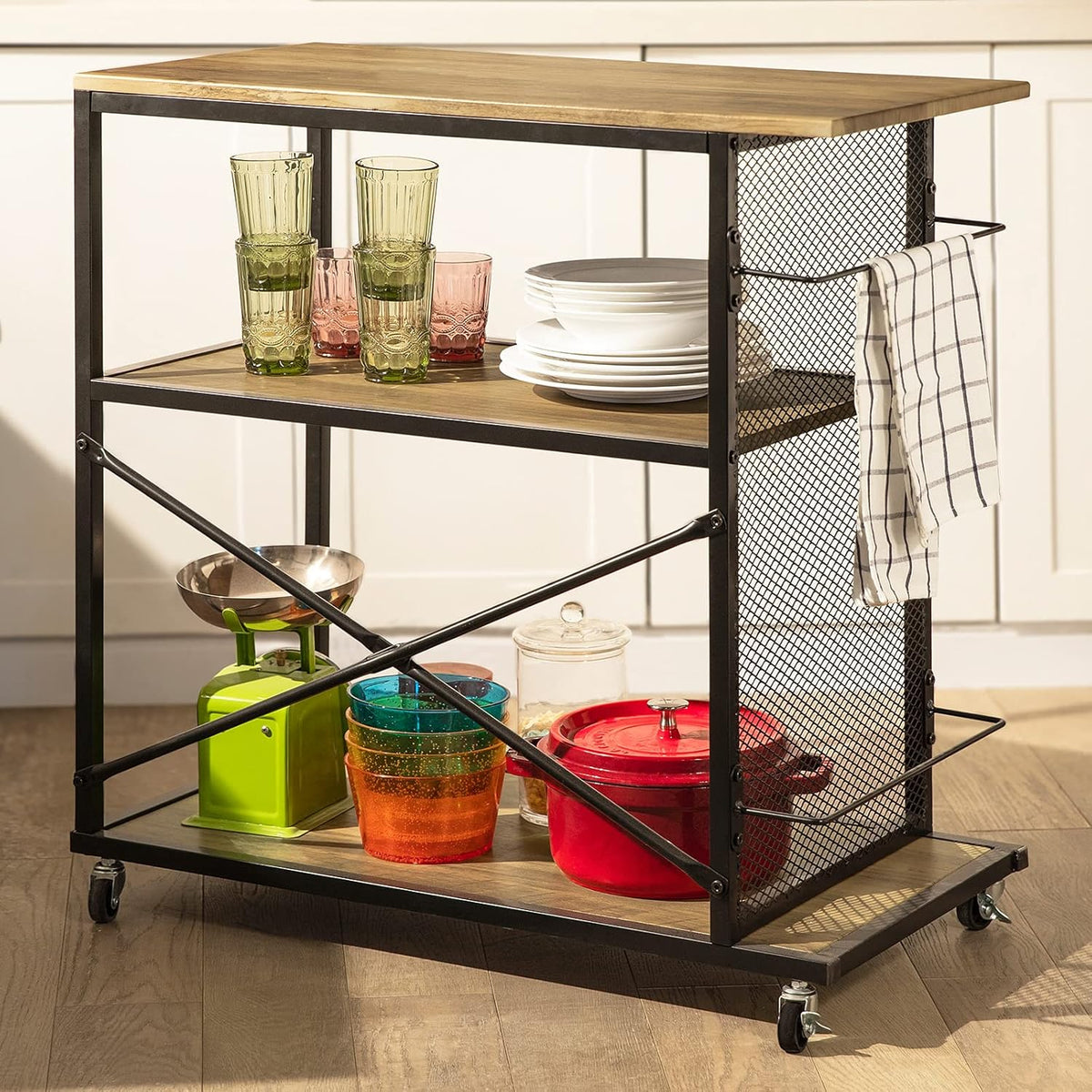 Wood Metal Serving Cart R300691