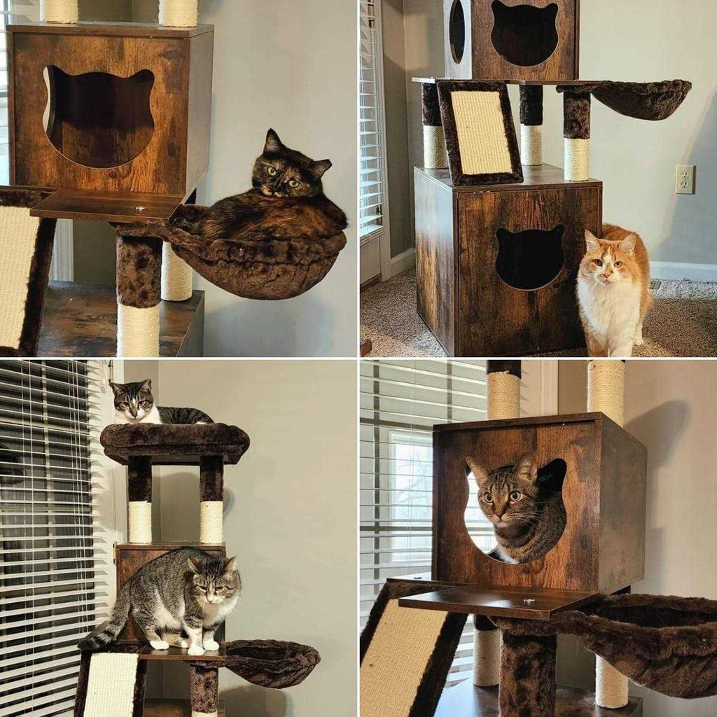 Modern Cat Tree with Litter Box Enclosure Z6757
