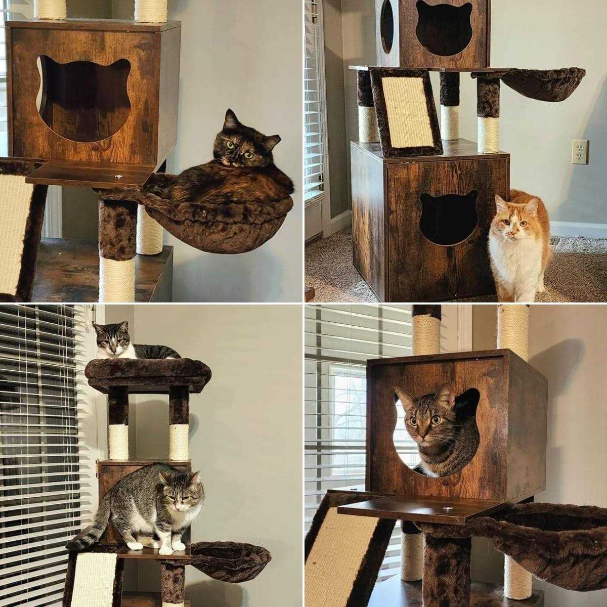 Modern Cat Tree with Litter Box Enclosure Z6757