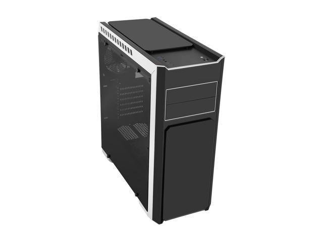 Black Steel Tempered Glass ATX Mid Tower Computer Case C433367