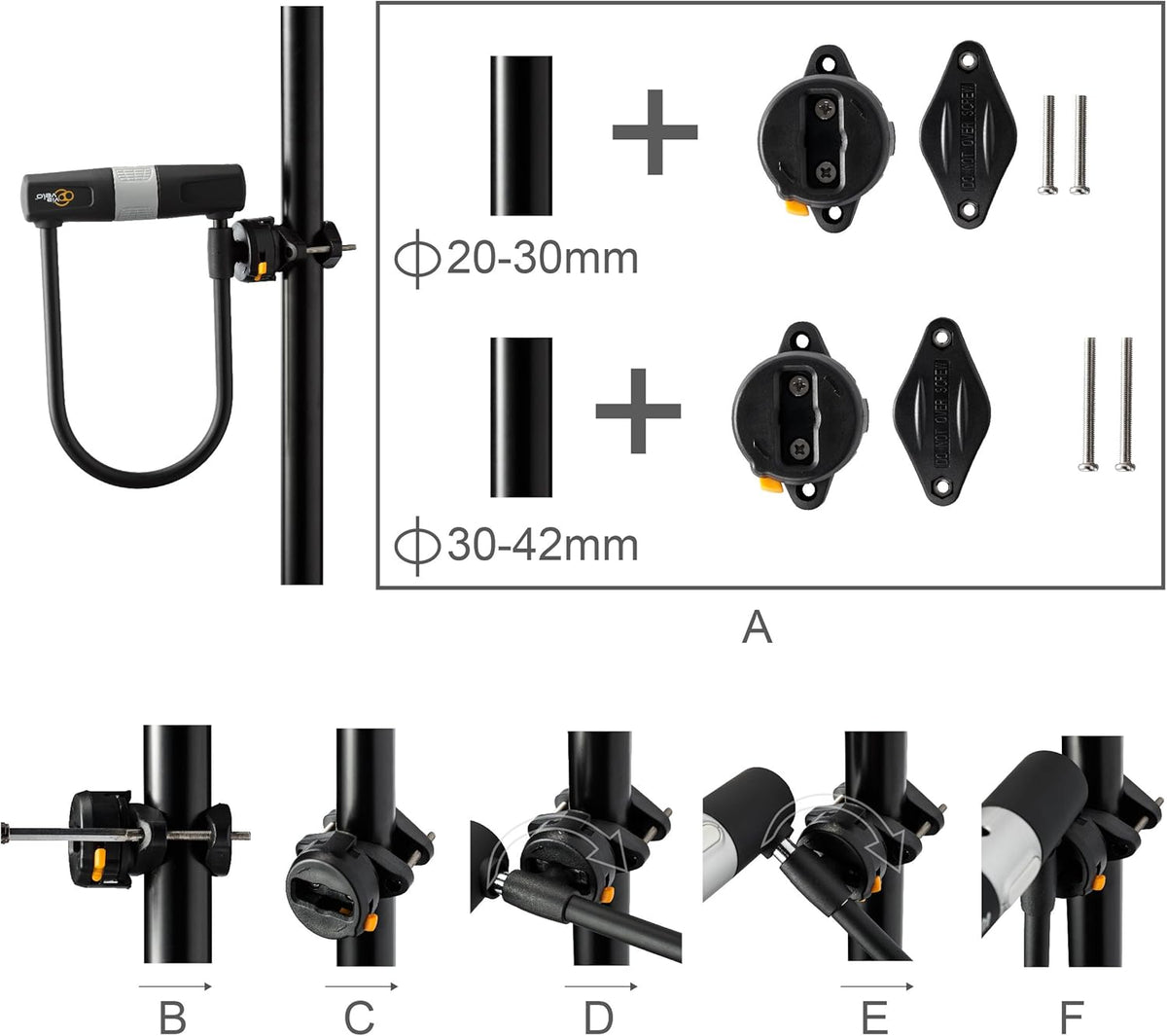 Heavy Duty Bicycle U-Lock with Cable, 14mm Shackle, 10mm x1.8m Cable, Pack of 2 S353