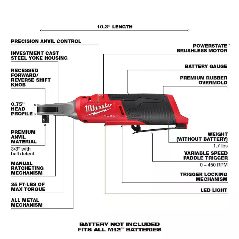 12V Li-Ion Brushless Cordless 3/8 in. Impact Wrench E631137
