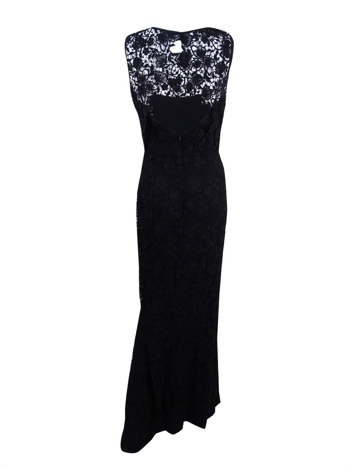 Black Lace Open Back Gown E665272