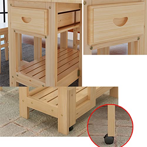 Foldable Drop Leaf Dining Table with Wheels Q300