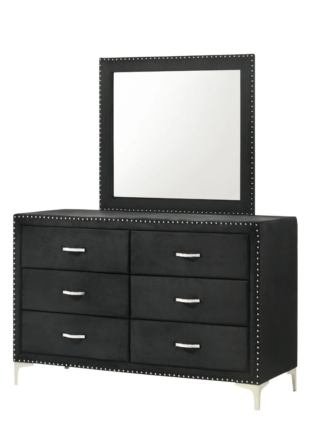 Black Velvet 6pc King Size Bedroom Set B5574