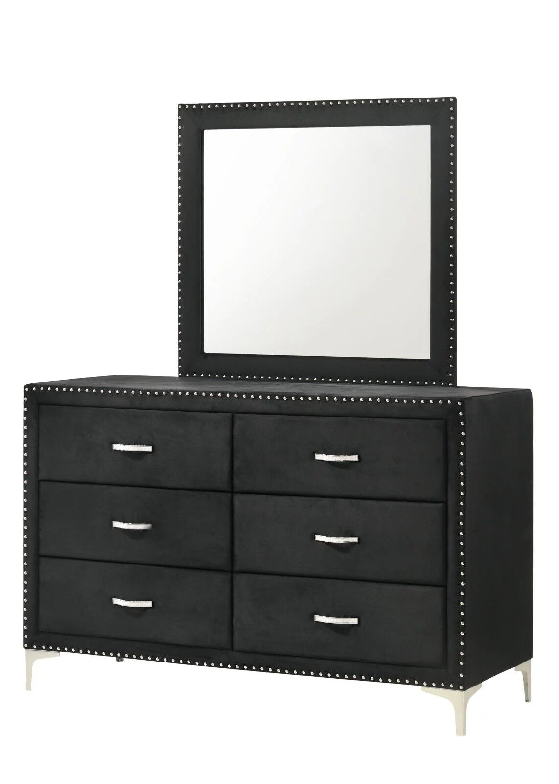 Black Velvet 6pc King Size Bedroom Set B5574