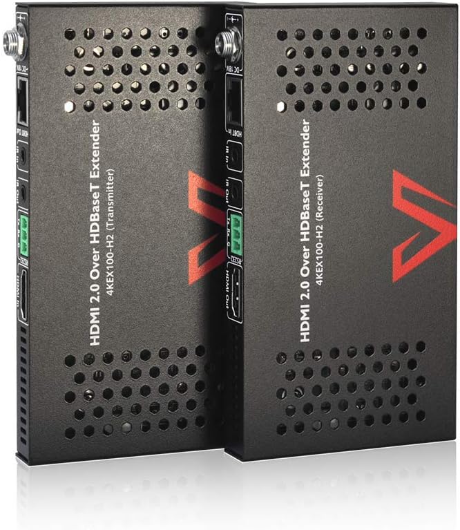 HDBaseT HDMI Extender Over Single Cat6a/7, 4K@60Hz 330ft/100m, PoE IR RS232 HDCP2.2, HDR, Dolby Atmos & DTS:X, CEC, HDMI Balun R9741