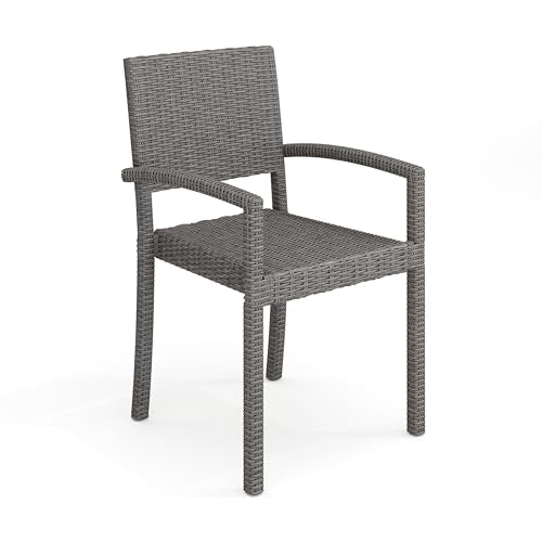 Brown Set of 2 Stackable Patio Armchairs Y15290