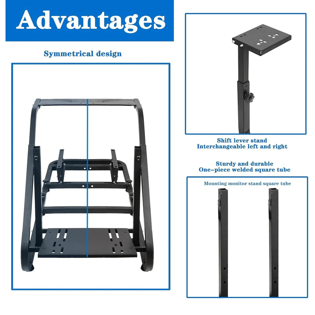 Racing Sim Cockpit Stand with TV Stand Mounting Holes S676
