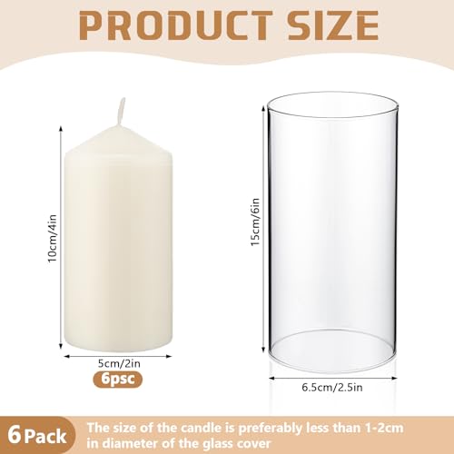 2.5 x 8 Inch Clear Glass Cylinder Candle Holder with Unscented Pillar Candles C311