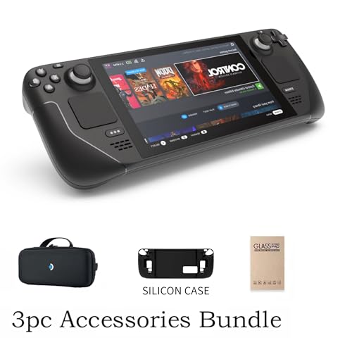 1TB Handheld Gaming Console with Carrying Case, LCD Display, Silicone Cover & Tempered Glass Film U71482