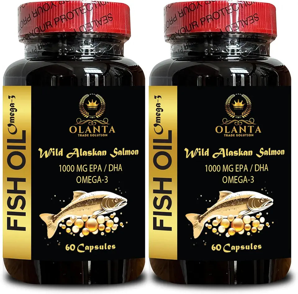 Wild Alaskan Salmon Oil Omega-3 Fish Oil Supplement 1000mg 120 Capsules I194