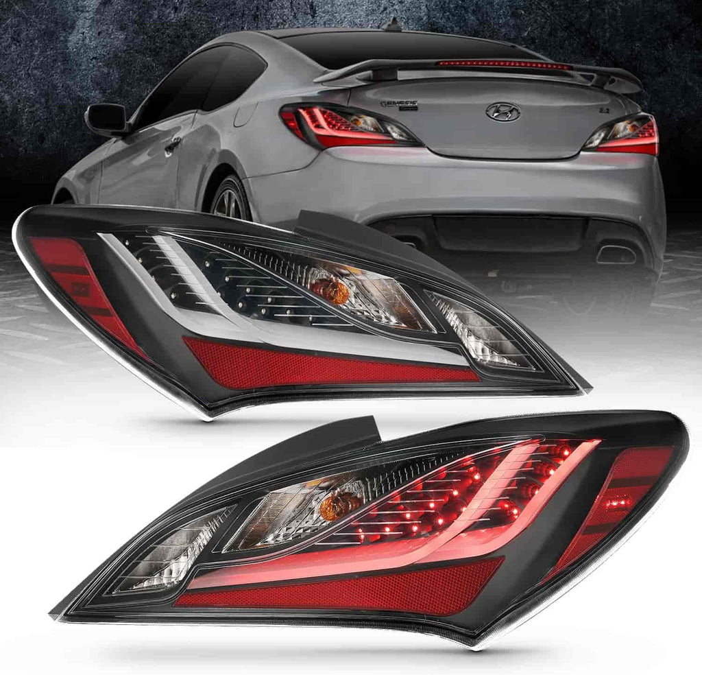 Tail Light Assembly LED Black Housing Dark Smoke Lens Pair X241