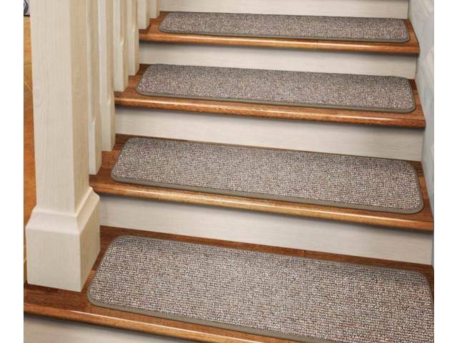 Set of 15 Adhesive Carpet Stair Treads Pebble Beige 9 in. x 36 in. S2200