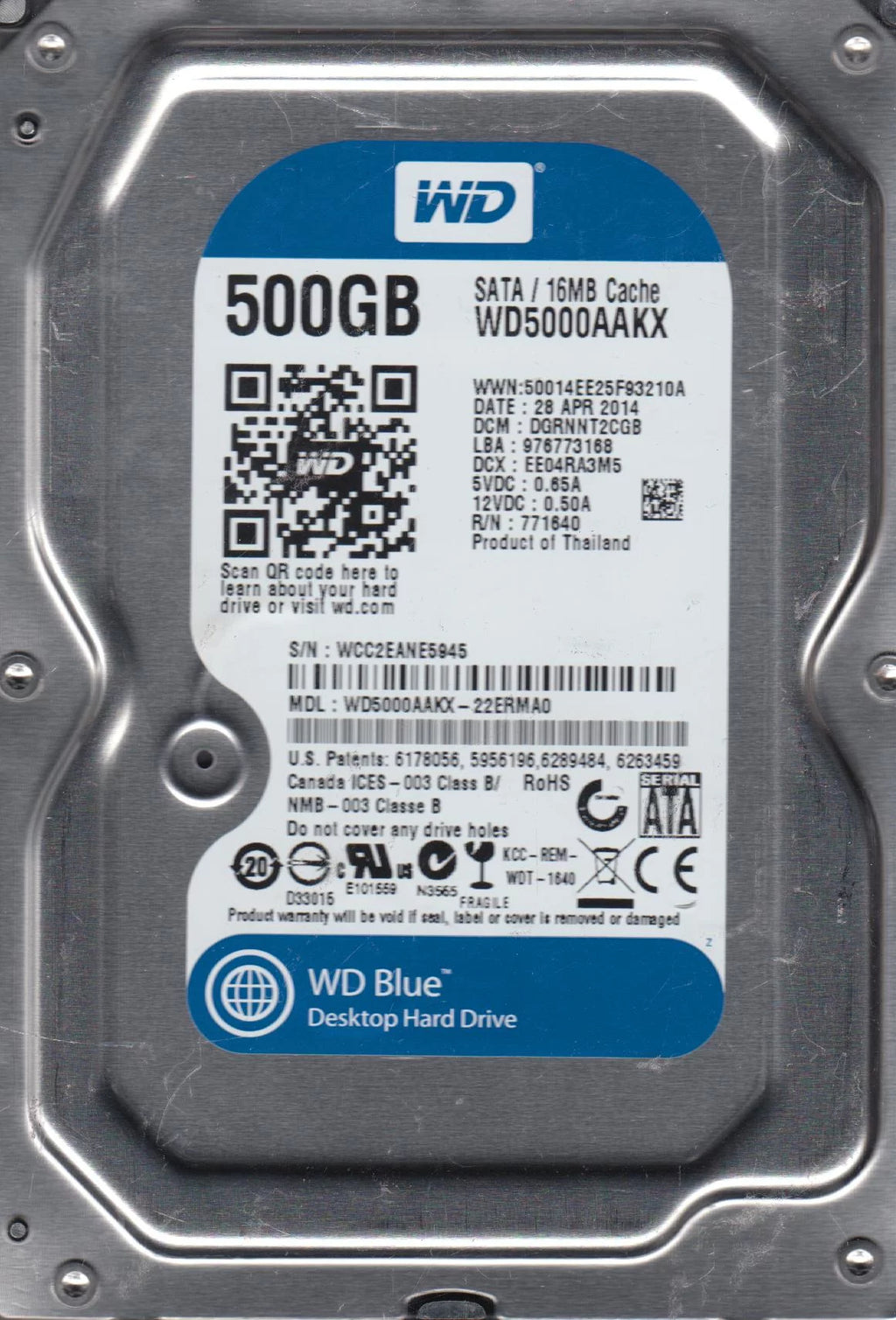 500GB SATA 3.5 Hard Drive F4637