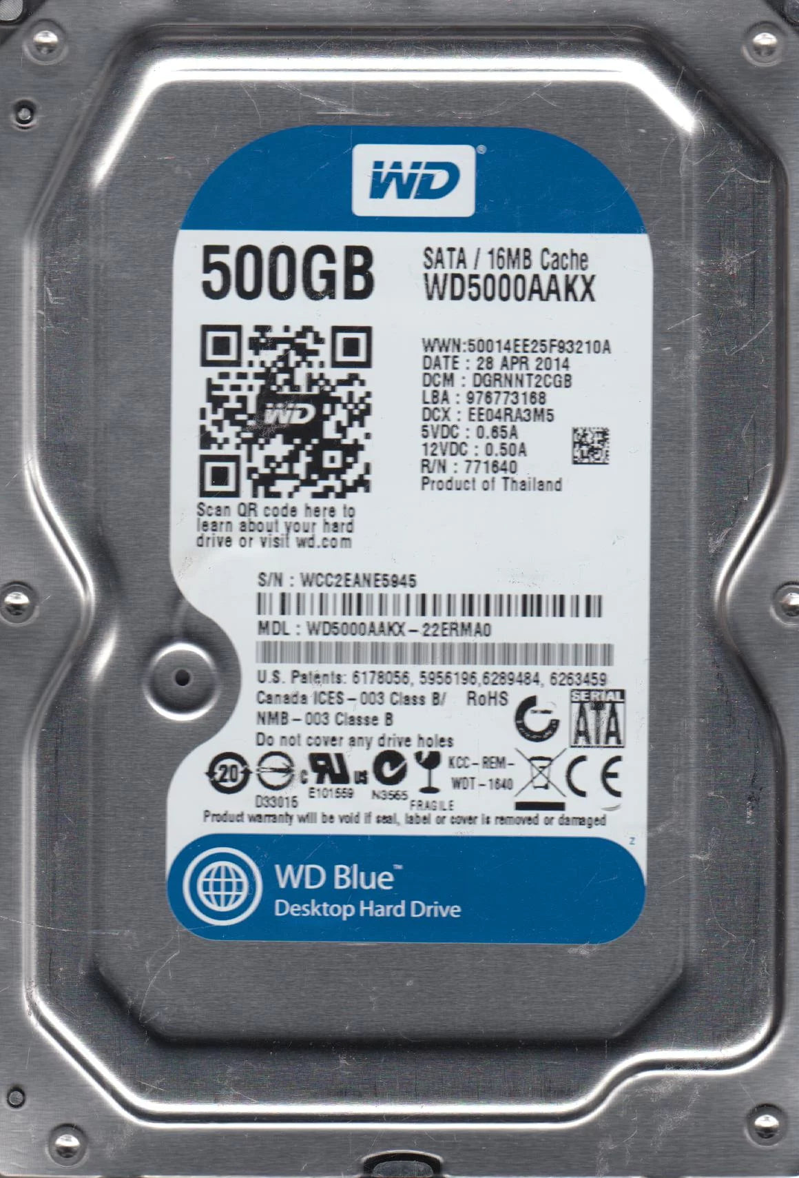 500GB SATA 3.5 Hard Drive F4637