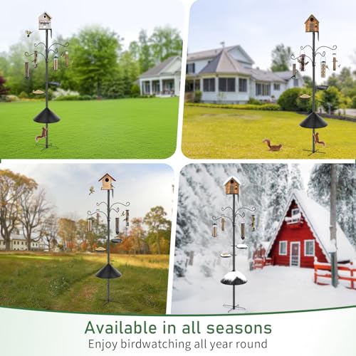 92 Inch Heavy Duty Bird Feeder Pole with Baffle Y20738
