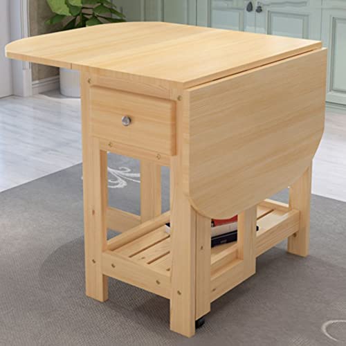Foldable Drop Leaf Dining Table with Wheels Q300