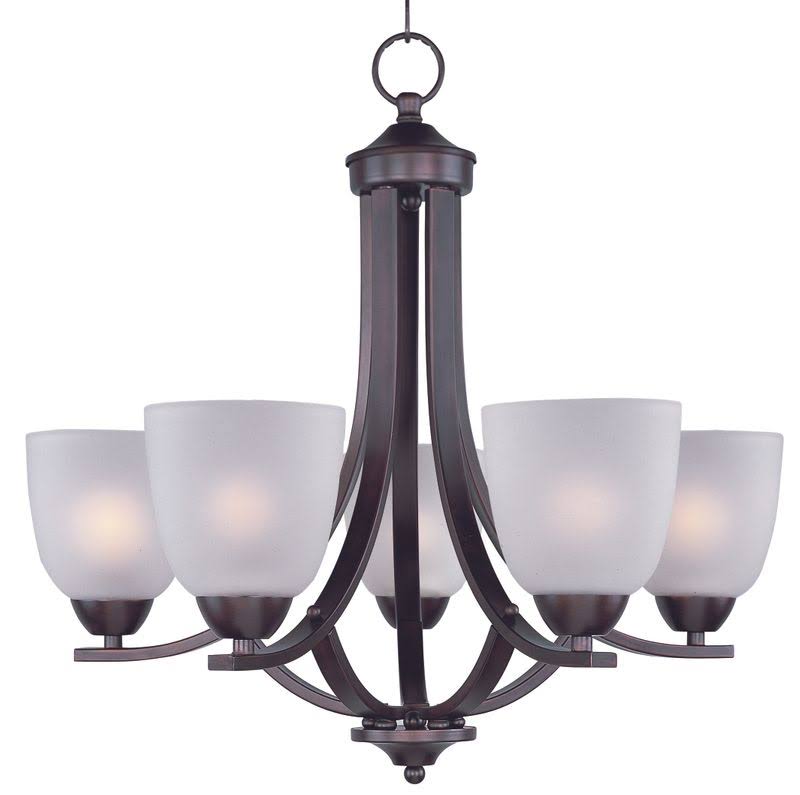 Oil Rubbed Bronze 5 Lights Glass Steel Chandelier S159