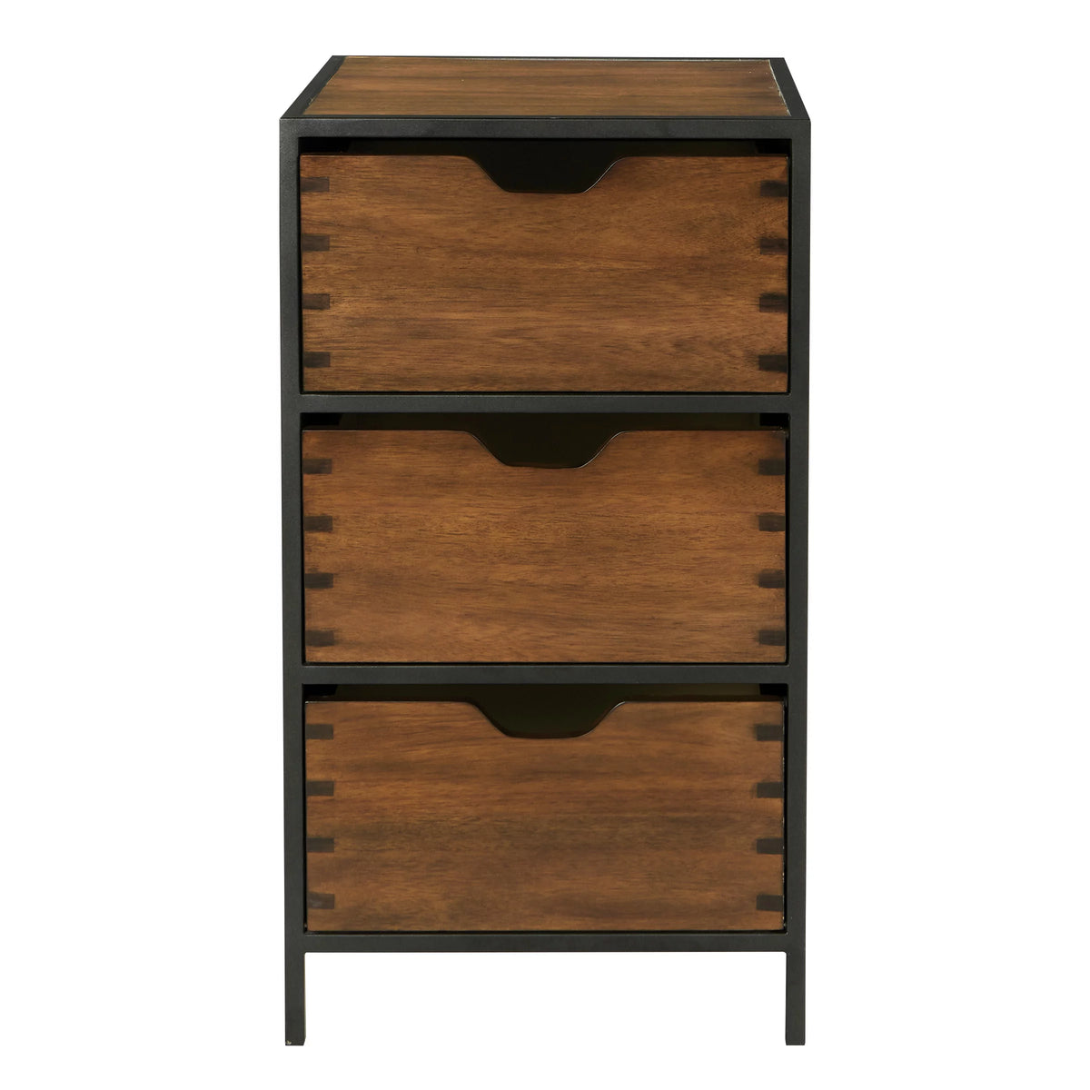 Walnut Storage Cabinet with 3 Drawers F488120