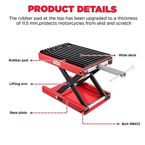 1200 LBS Steel Motorcycle Lift Scissor Jack with Wide Deck F774