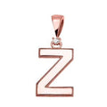 10K Rose Gold Diamond Initial Pendant Necklace X492641
