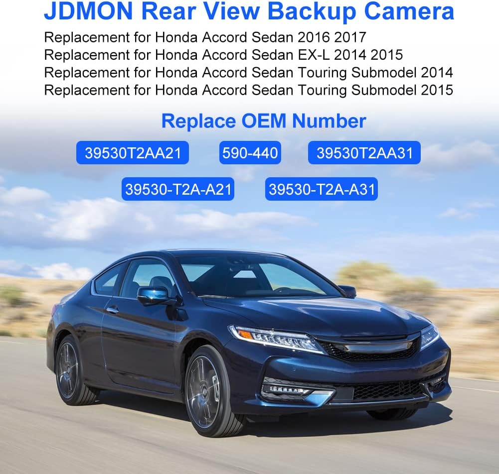 Rear View Backup Reverse Camera for Honda Accord Sedan 2014 2015 2016 2017 Pack of 2 N544