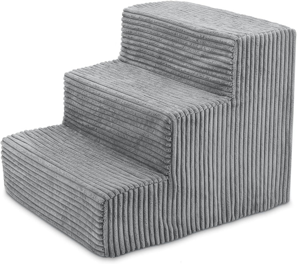 Gray 3-Step Pet Steps and Stairs with Foam, Pack of 2 C72171