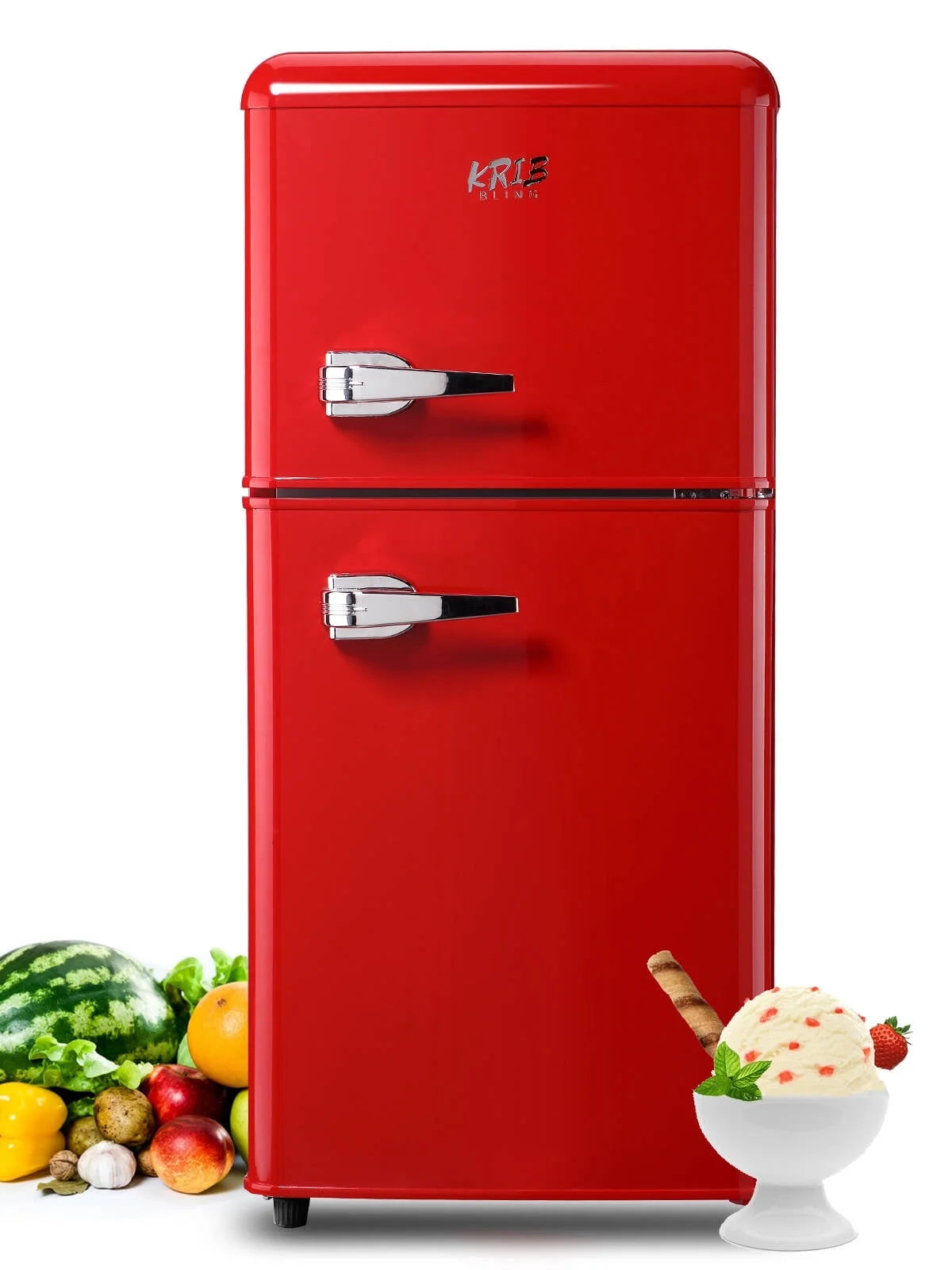 3.5 Cu.ft Black Mini Fridge with Freezer Q132