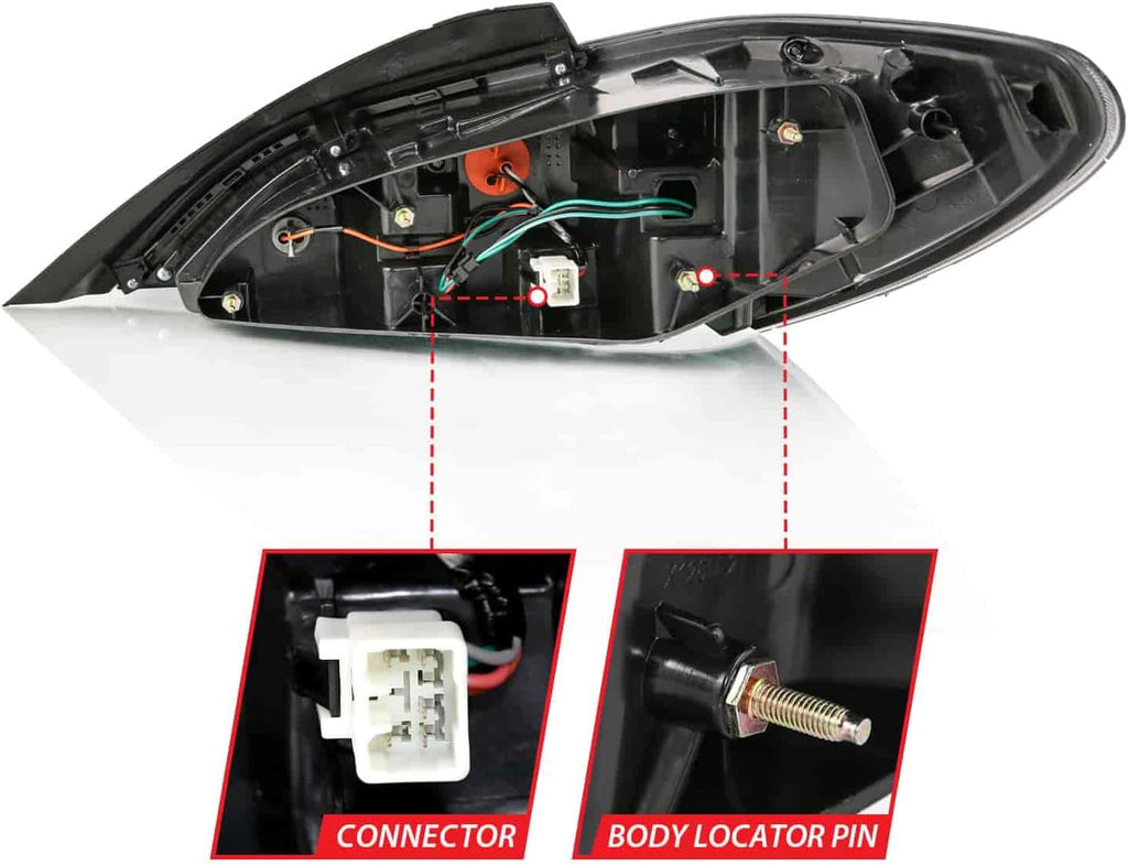 Tail Light Assembly LED Black Housing Dark Smoke Lens Pair X241