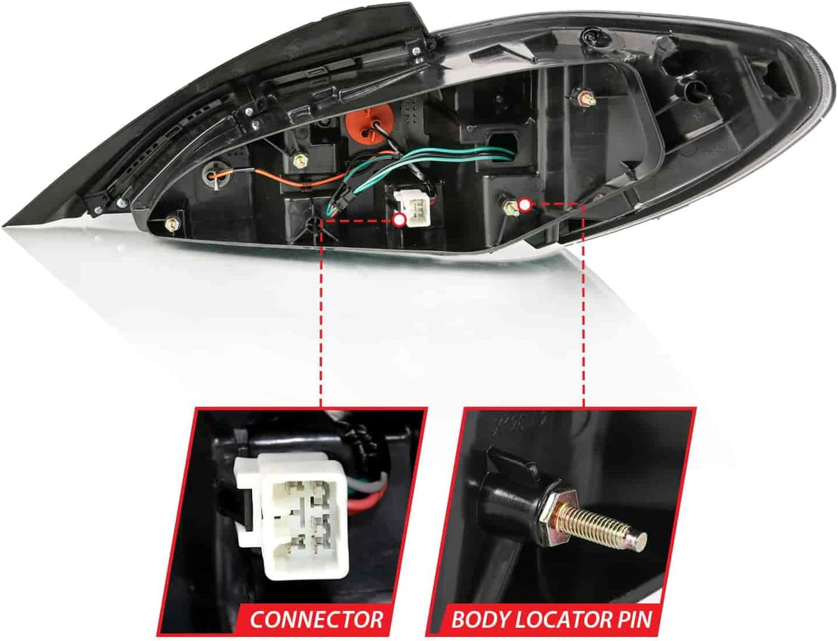 Tail Light Assembly LED Black Housing Dark Smoke Lens Pair X241
